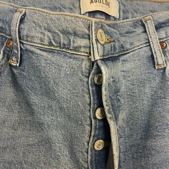 **LIKE NEW** Agolde Light Blue Straight Leg Jeans - Picture 10 of 10